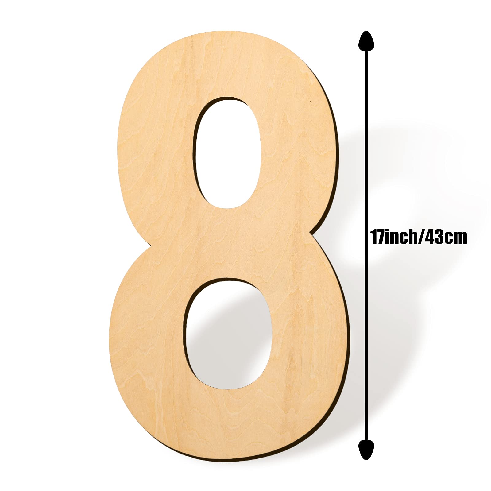17 Inch Blank Wooden Number 2 - Unfinished Wood Slice For DIY Crafts & Decor