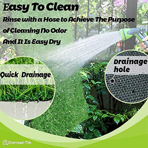STARROAD-TIM 80 * 100 cm Hundetoiletten Kunstrasen Outdoor Hundeklo für Zuhause Hundetoilette Wohnung Hundetoilette Balkon Wiederverwendbare Trainingsunterlagen für Hunde Rasen Dekoratio