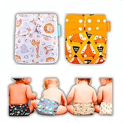Kit 2 Fraldas Ecológicas De Pano Ajustáveis + 3 Absorventes (Sem Gênero)