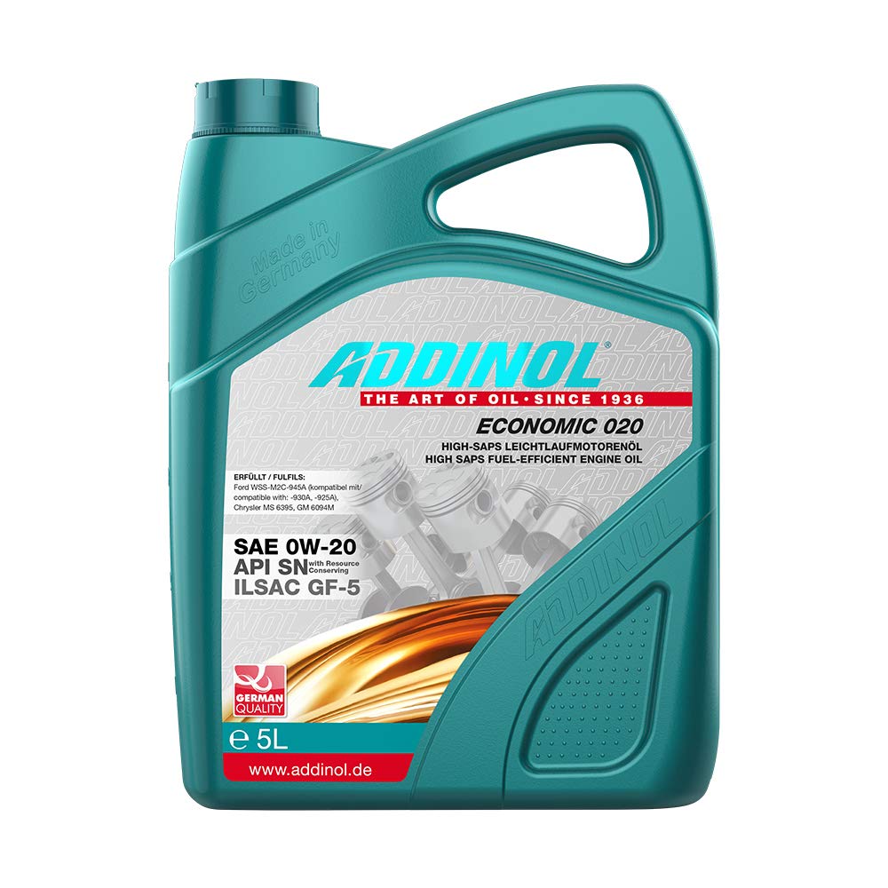 2X Addinol Motoröl Motorenöl Motor Motoren Motor Oil Engine Oil 0W-20 Economic 020 5L 72097581
