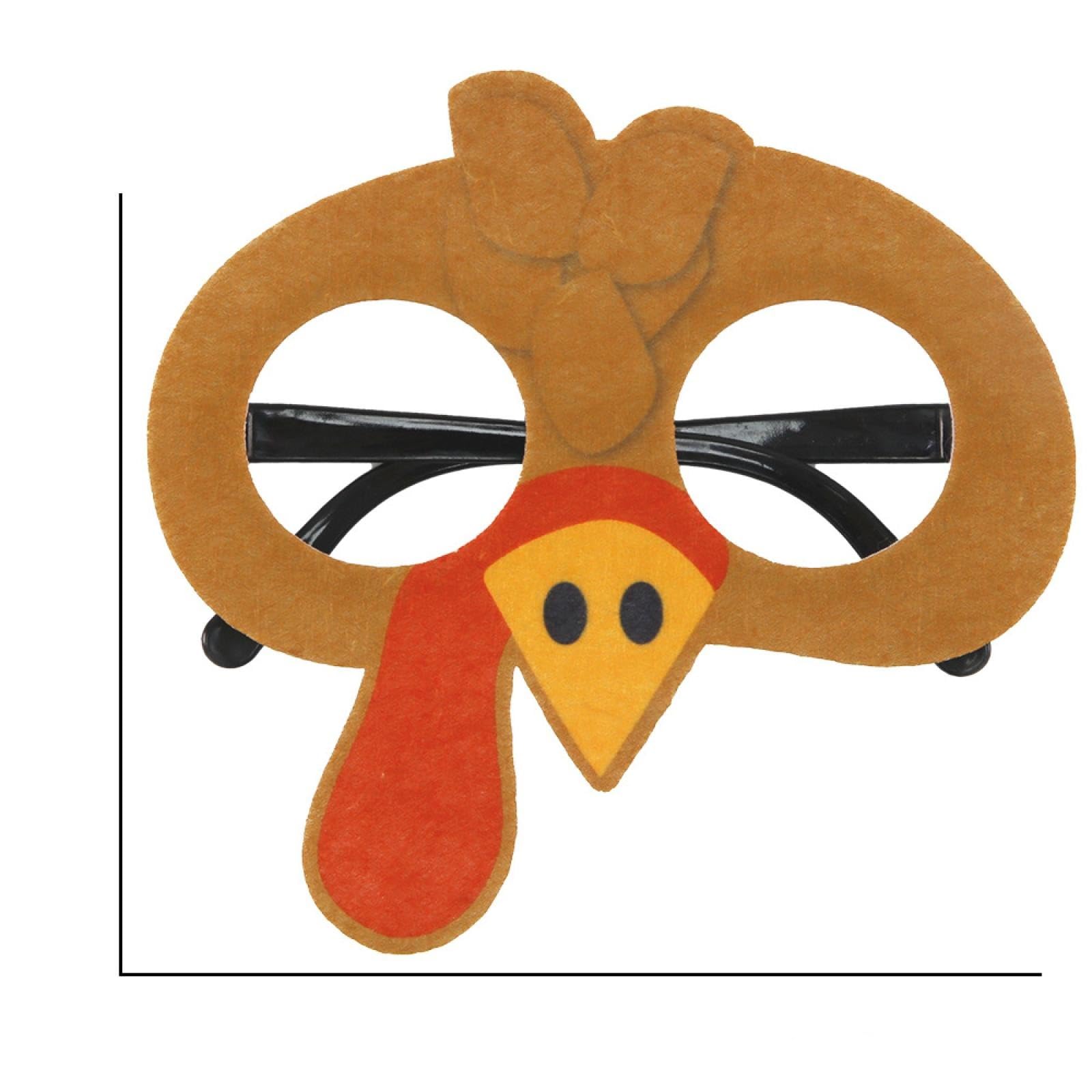 Ladlebroom Brown Turkey Thanksgiving Glasses Harvest Day Party Party Dress Up Props Turkey Pumpkin Photo Glasses Frame