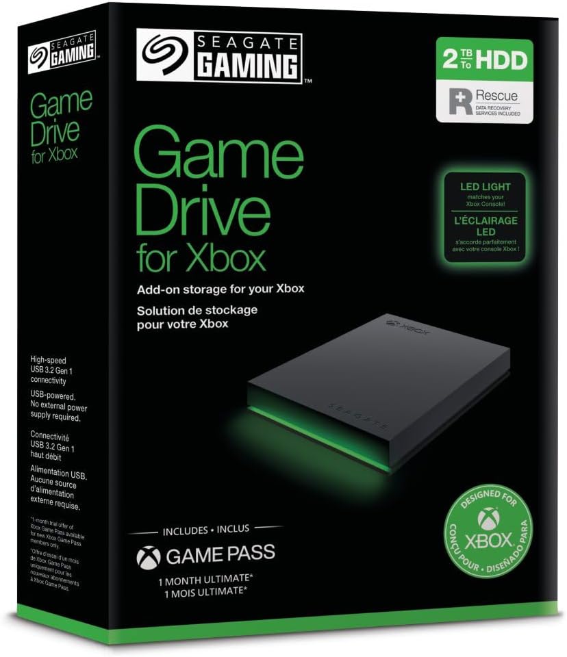 Xbox One Spiele Auf Externe Festplatte Kopieren Seagate Game Drive Xbox 2TB tragbare externe Festplatte 2.5 Zoll, USB 3