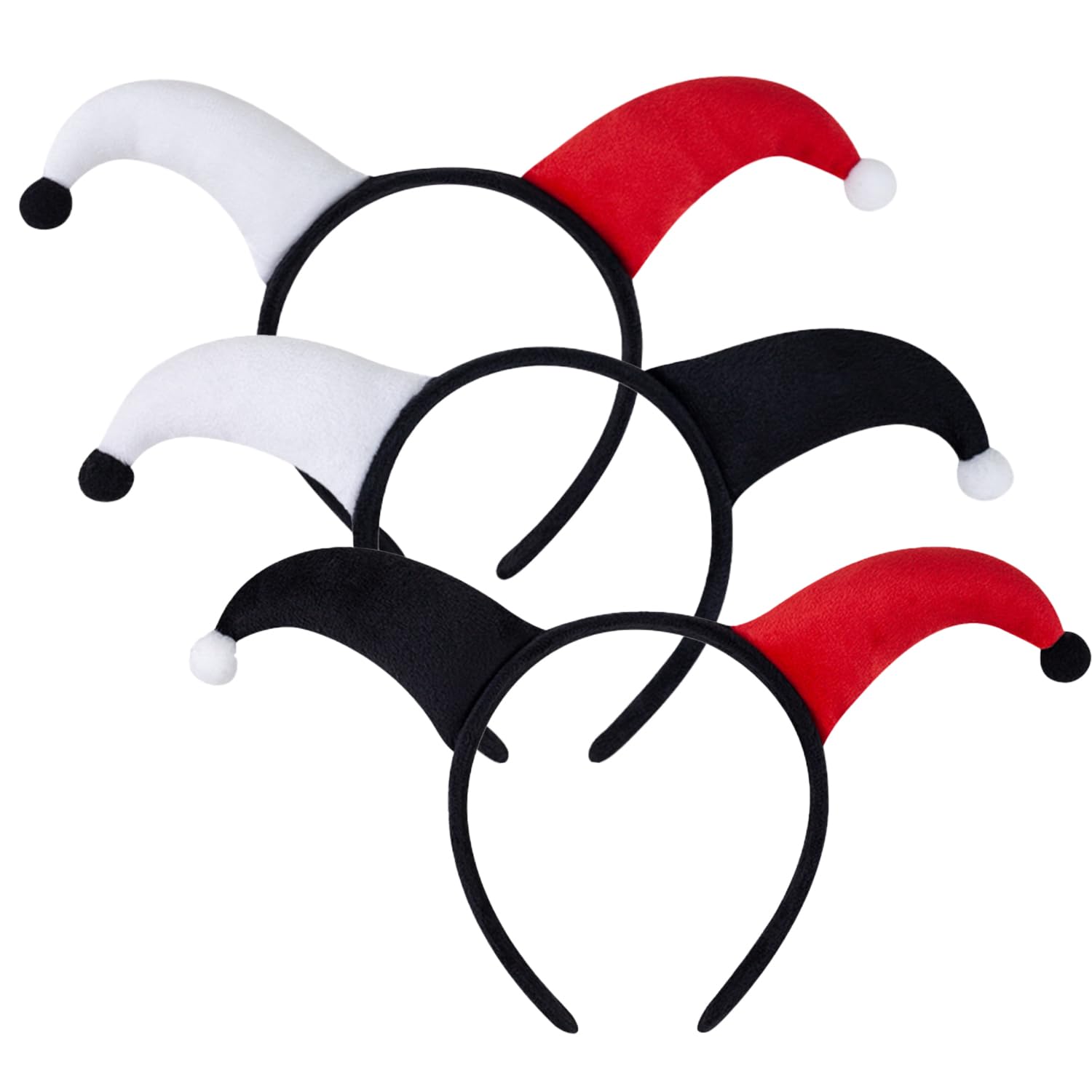 XNFUOE 3pcs Clown Headband Mardi Gras Jester Headband Clown Carnival Costume Accessory Funny Performance Props