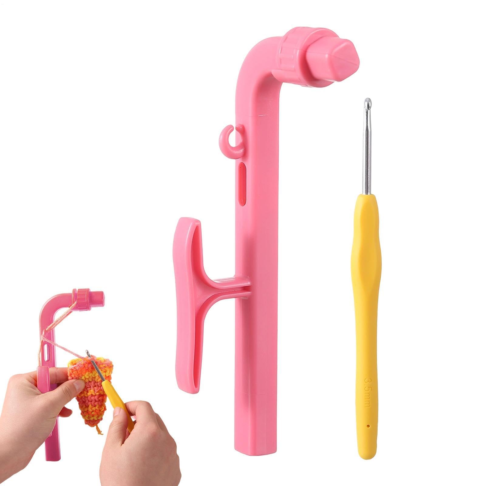 Crochet Helper for Beginners - Adjustable Crochet Tension | 3-in 1 Ring Maker | Ergonomic ABS Yarn Guide Holder, Consistent Stîtch Regulator, Reduces Hand Fatigue for Women & Craft Lovers