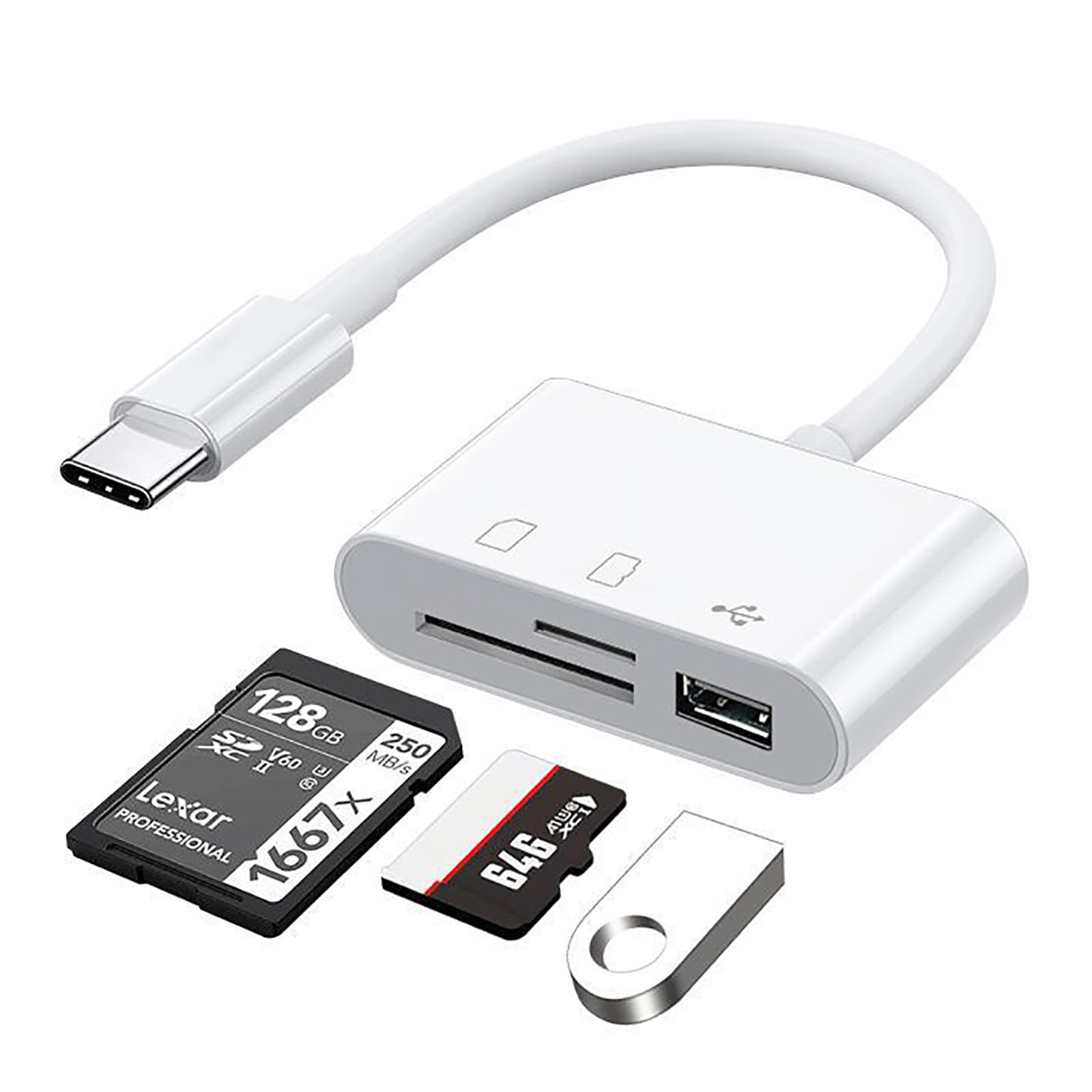 Amazon.co.jp: SD カードリーダー 3in1 Type-C OTG対応 高速転送 Micro