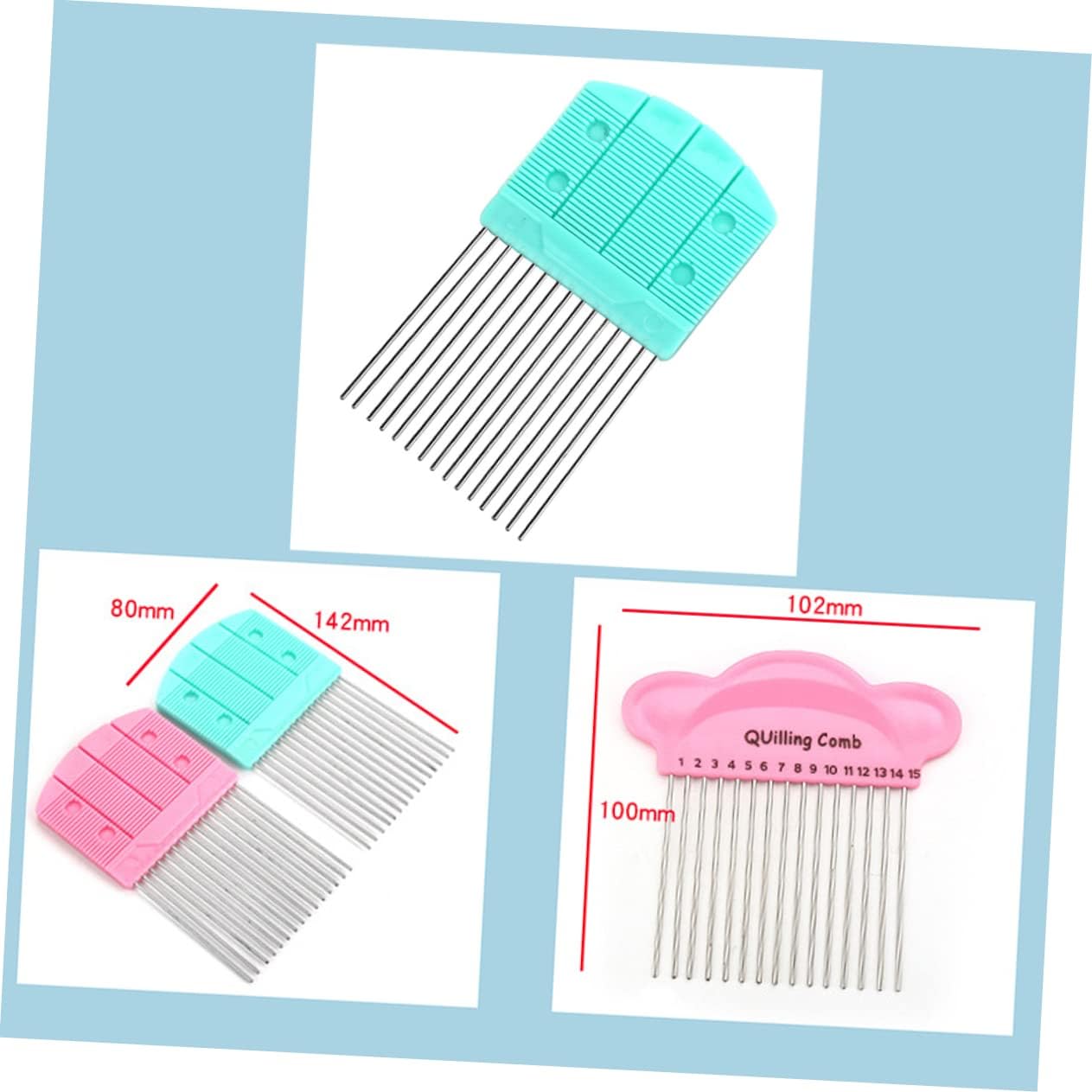 PLAFOPE 3 Pcs Elastic Comb Paper Quilling Tool Quilling Board Comb Portable Knitting Machine