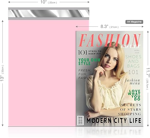 Miniatura 2 de Fuxury 200 sobres de polietileno de 10 x 13 pulgadas, bolsas de envío para ropa, sobres de correo con sellado adhesivo fuerte, bolsas de polietileno