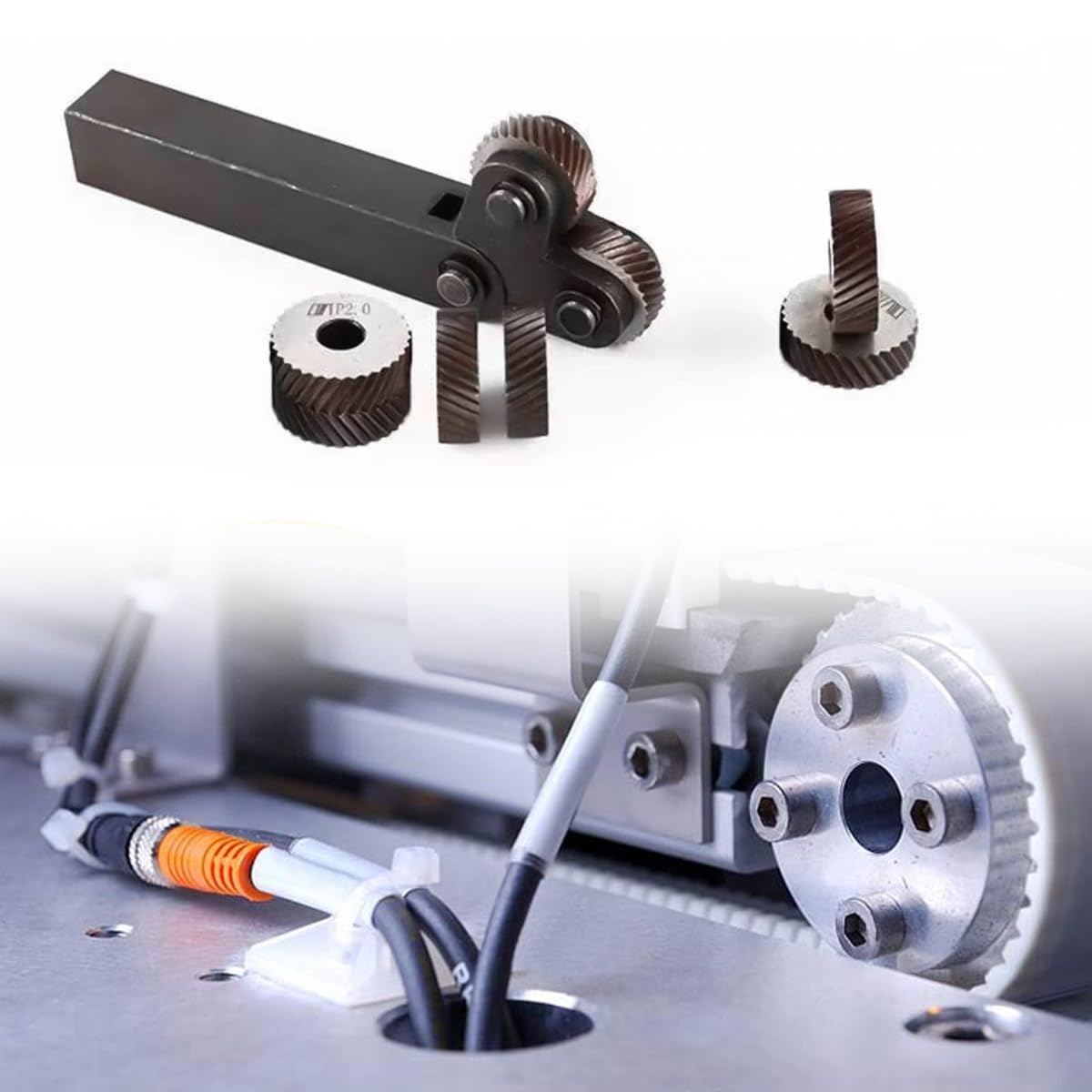 Jeu de 7 Outils de moletage en Acier Noir, molettes linéaires Doubles diagonales de 0,5/1/2 mm, pour Le Traitement des Motifs de Machines