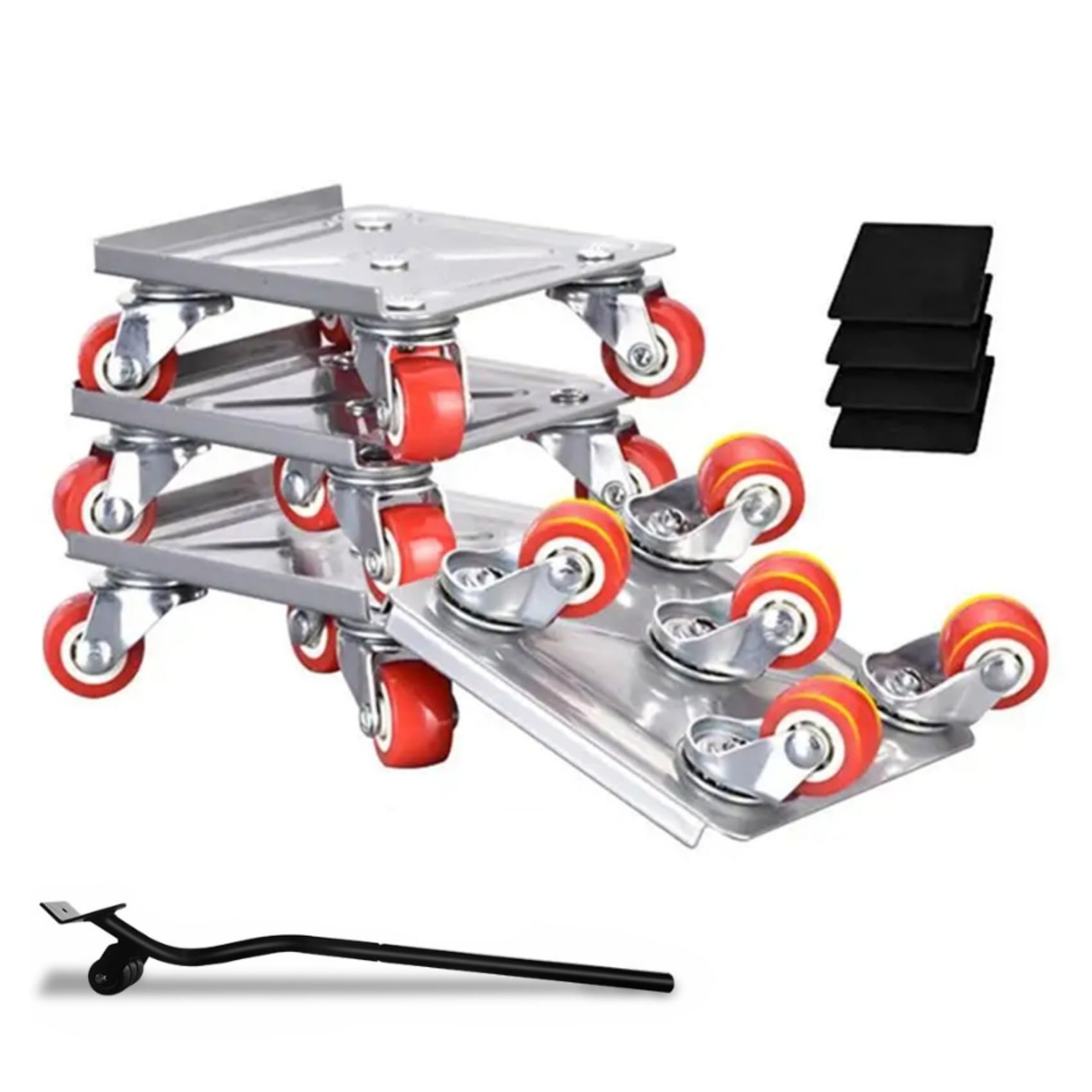 Chariot de transport de meubles lourd à 5 roues avec roues de blocage, élévateur de charge, kit d'outils de déménagement avec patins antidérapants pour