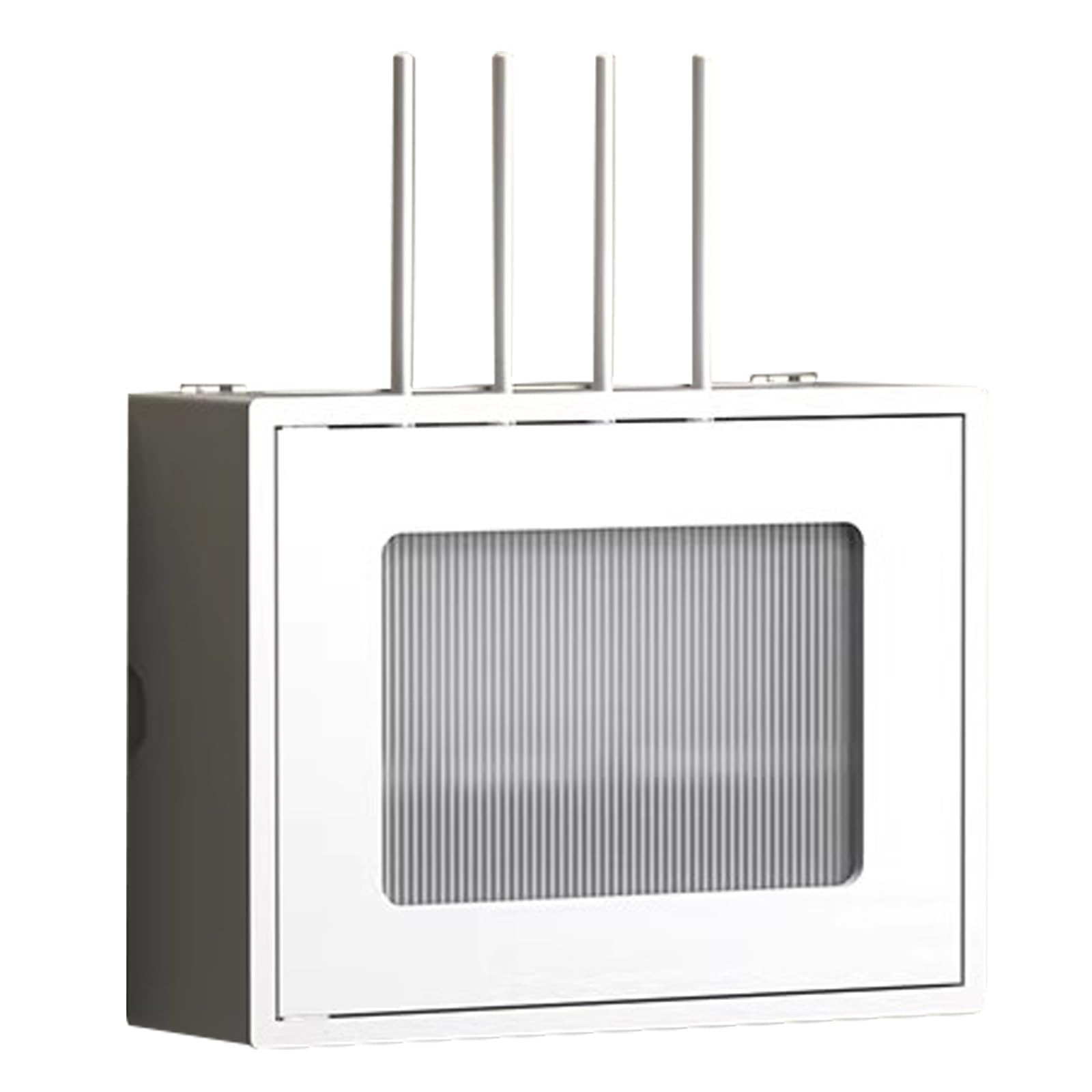 Routeur WiFi cache blanc avec rangement double couche et câbles