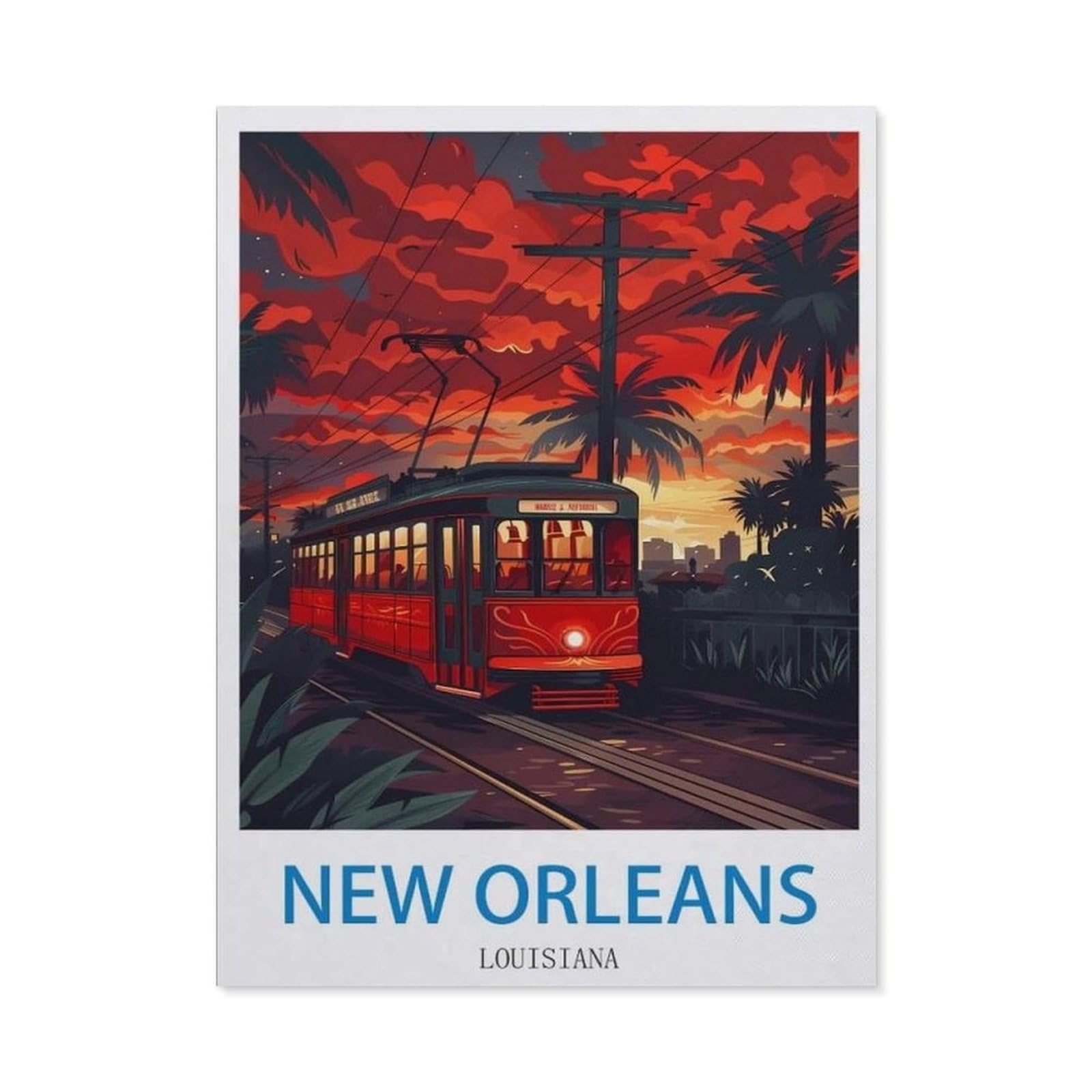 Metal Tin Sign，New Orleans Louisiana，Tin Sign Rustic Decor Cave Coffee Shop Bar Bedroom Home Wall Decor Tin Sign(30x40cm）12x16 inch-EC74