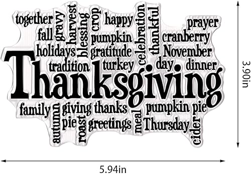 Miniatura 2 de Sellos transparentes de Acción de Gracias para hacer tarjetas, palabras de agradecimiento, frases de fondo, sellos transparentes de silicona