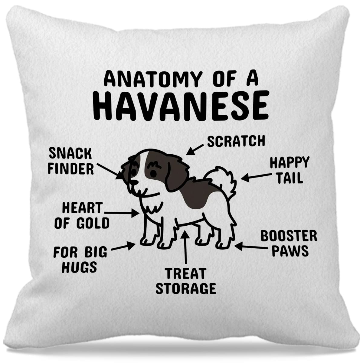 Dog Themed 18″×18″Anatomy of A Havanese Funny Havanese Dog Decorative Throw Pillow Case for Home Living Room Girls Room Decor,Dog Lovers Havanese Mom Girls Women Gifts
