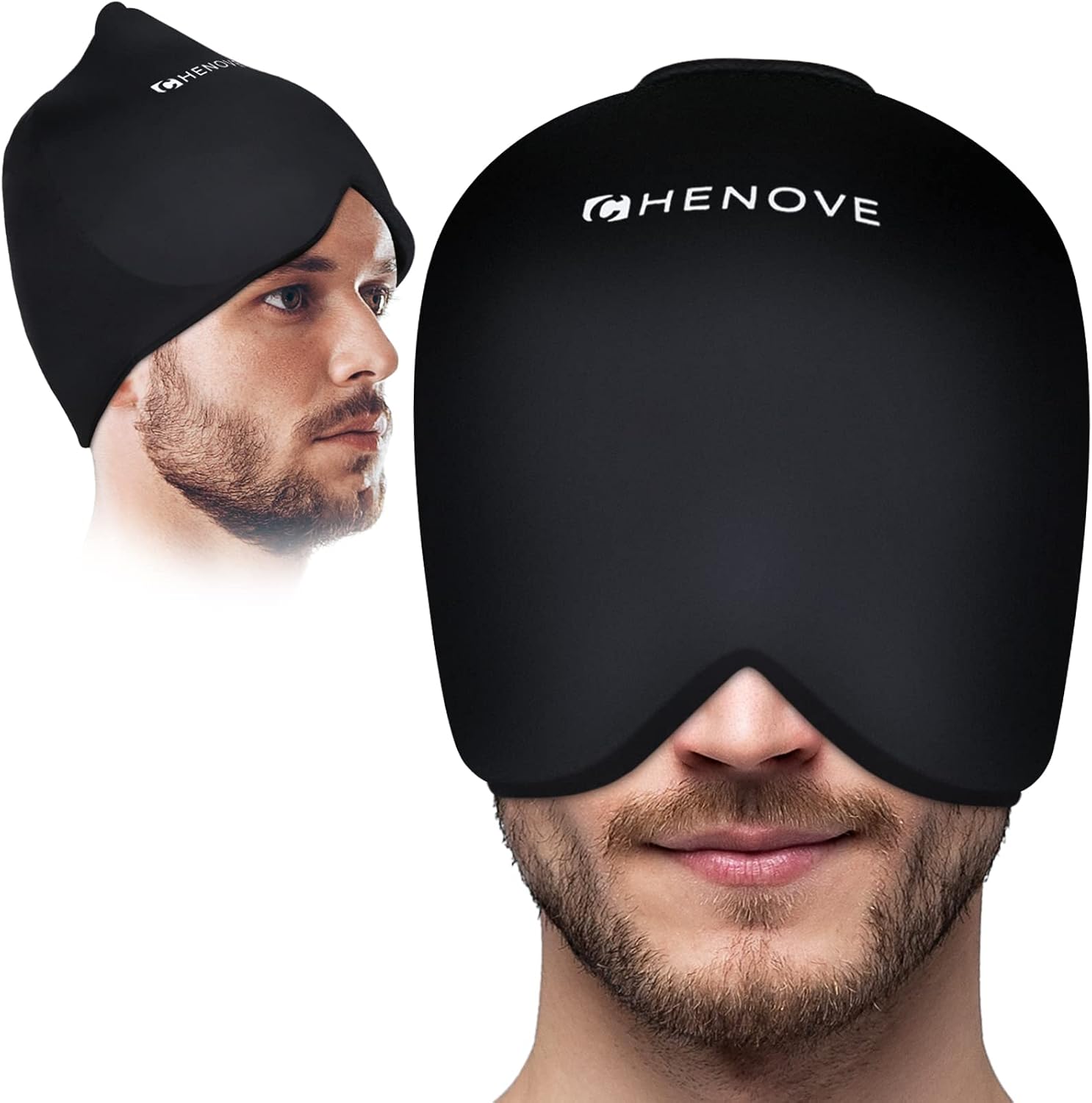 Chenove Large Headache Relief Hat for Migraine, Gel Migraine Ice Head Wrap for Headaches, Comfortable & Stretchy Ice Cap for Migraines with Cold Compress for Tension, Sinus, Puffy Eyes, Stress Relief