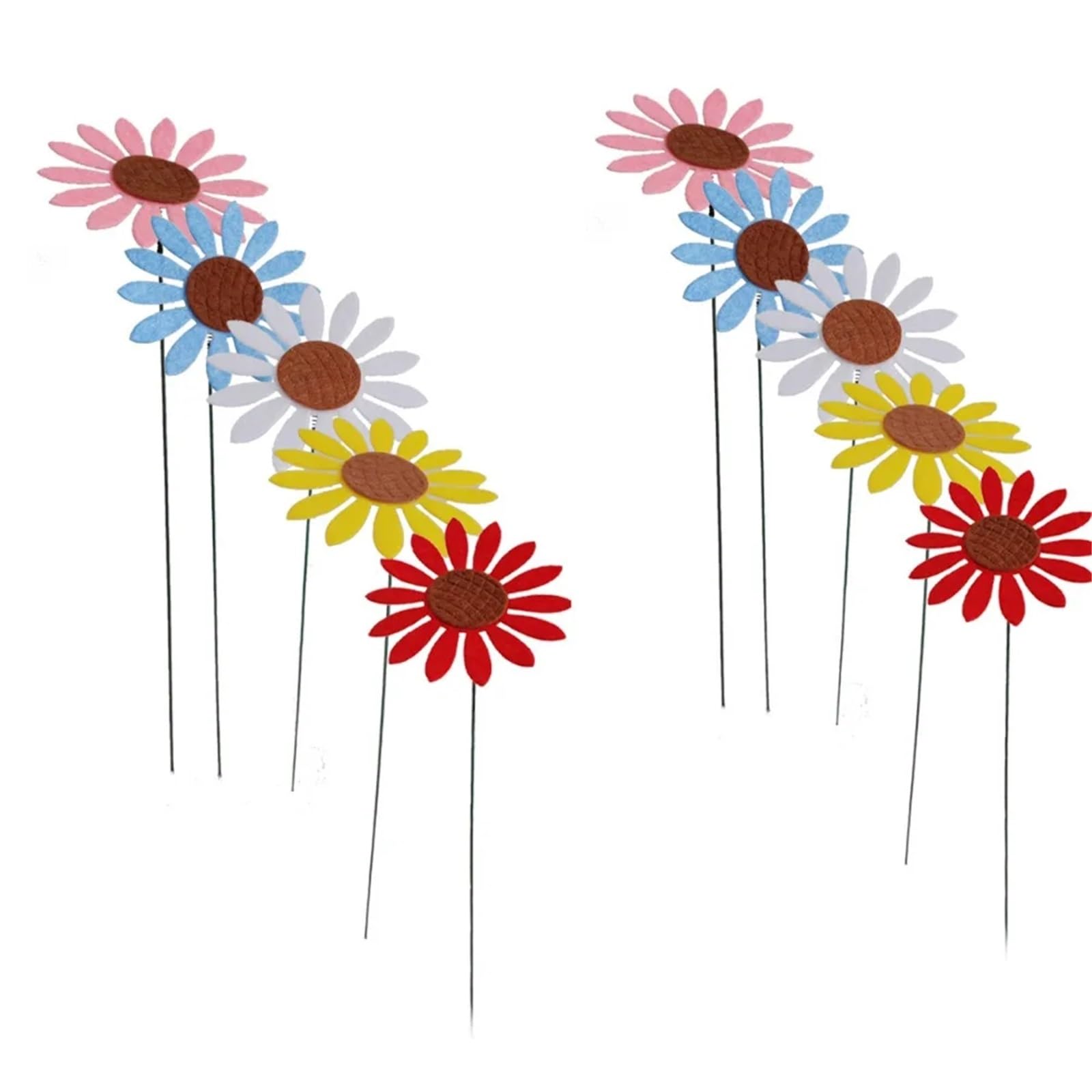WJLYDM 10pcs Metal Decorative Garden Stakes Colorful Art Flower Ground Stake Creative Floor Plugs Potted Plants