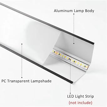 JARBIH 10PACK Led Aluminum Profile for Ceiling Wall Decoration, 1M/3.3ft 6cmx6cm Top Corner Strip Line Luminous Ceiling Free Lamp Internal Channel Linear for Living Room Home(Silver)