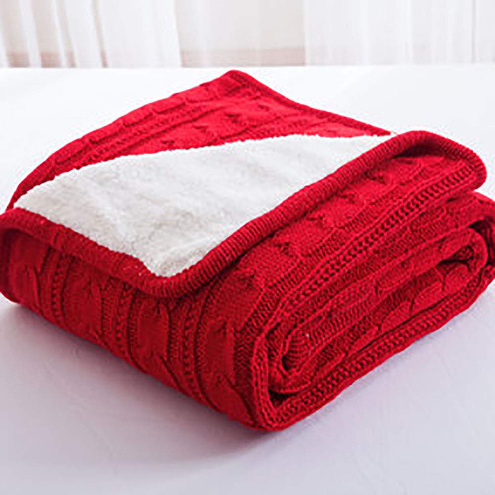 Couverture douce réversible contre le froid hivernal grand plaid rouge pour lit