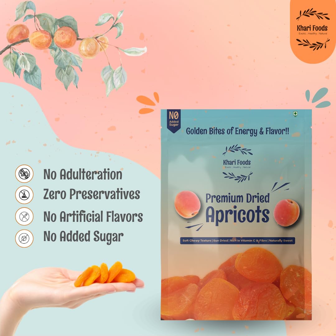 Khari Foods Premium Apricots 200g, Sun Dried Khumani, High Fibre, No Added Sugar, Health Snacks 4