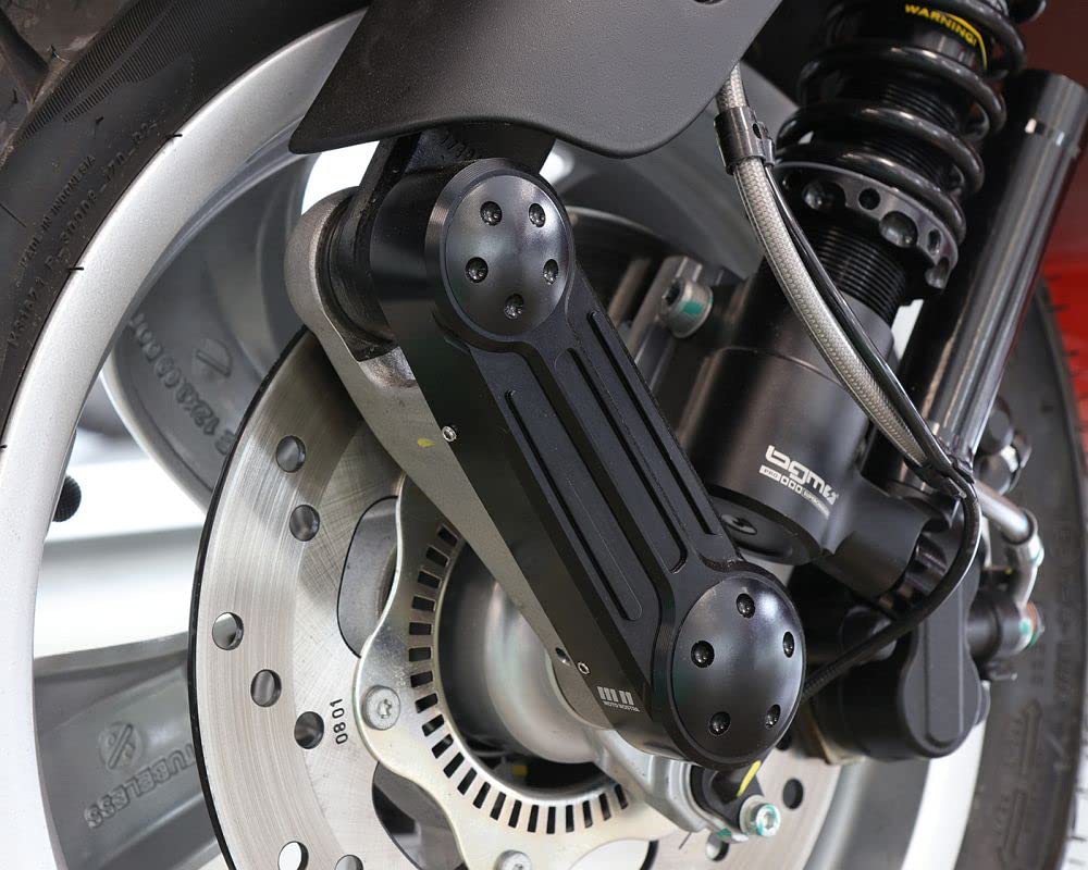 MOTO NOSTRA Schwingenabdeckung gerade CNC schwarz glänzend kompatibel für Vespa GT 125, GT 200, GT 60, GT L, GTS i.e., M31, M45