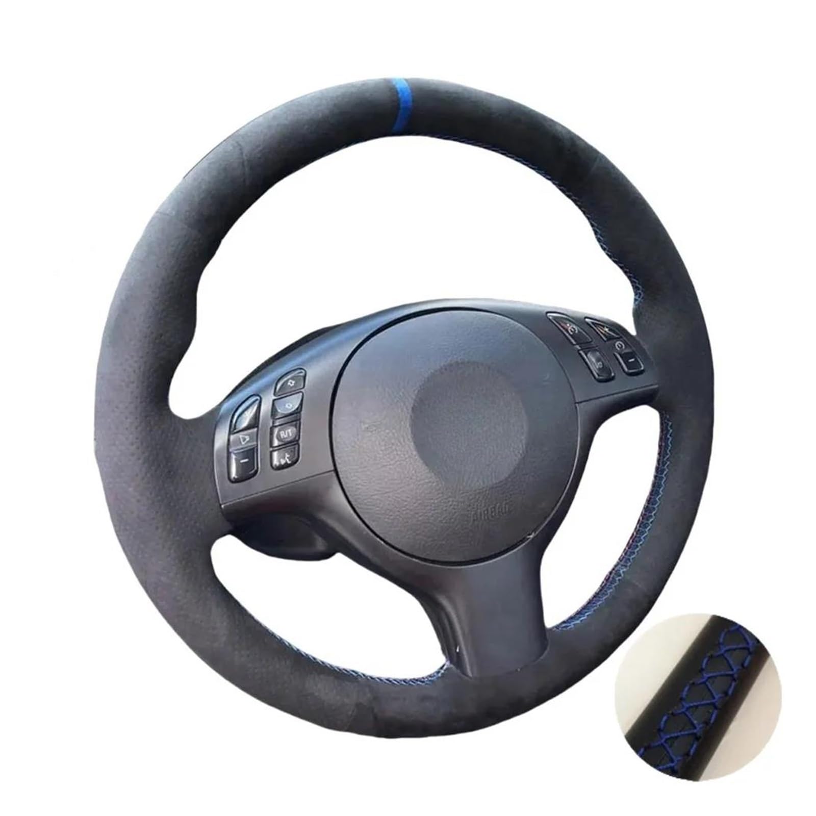 Cubierta Volante Volante De Ante Trenzado para Serie 3 E46 Coupé 2000-2006 para M3 Y para M5 E39 2000-2003 Funda Volante Coche