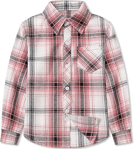 Image of Betusline Boys' Button Down Plaid Shirt