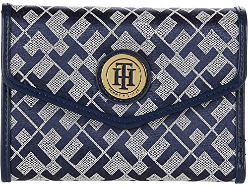 Tommy Hilfiger Large-Medium Envelope Wallet-Geometric Jacquard Navy/White One Size