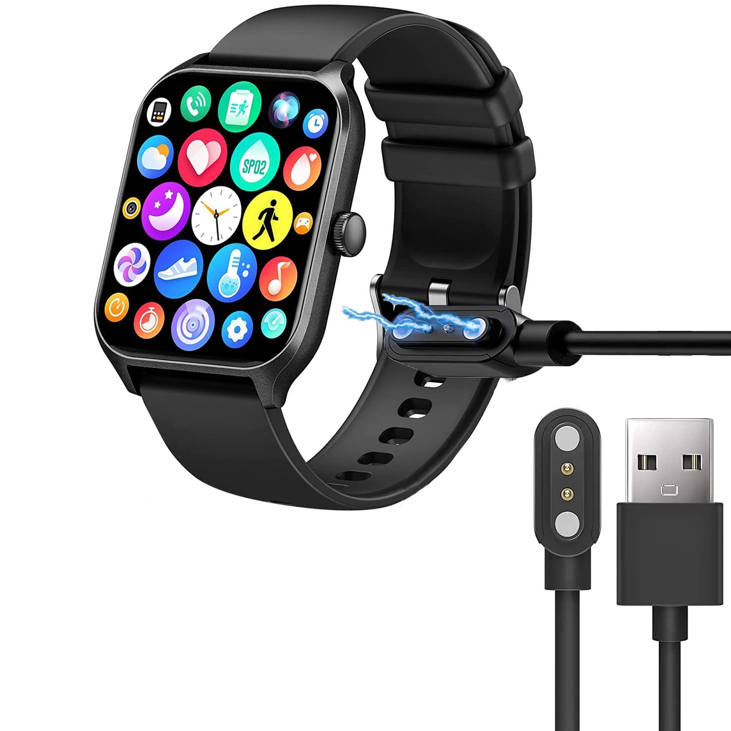 XINGHESF Smart Watch, cavo di ricarica USB, 4 pin, compatibile con smartwatch, cavo di ricarica universale, accessorio smartwatch, USB, 4 pin, caricatore magnetico per smartwatch, bianco