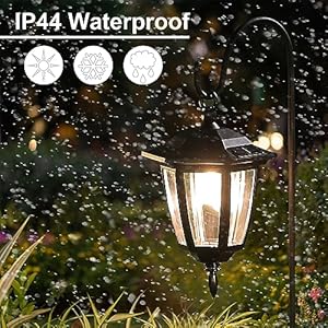 Dynaming 6 Pack Solar Hanging Lights Outdoor, Solar Powered Garden Decorative Lanterns with 6 x 38 Inch Shepherd Hooks, Waterproof Landscape Lighting for Lawn Patio Yard Pathway Driveway, Warm White Dynaming 6 Pack Solar Hanging Lights Outdoor Solar Powered Garden Decorative Lanterns with 6 x 38 Inch Shepherd Hooks Waterproof Landscape Lighting for Lawn Patio Yard Pathway Driveway Warm White