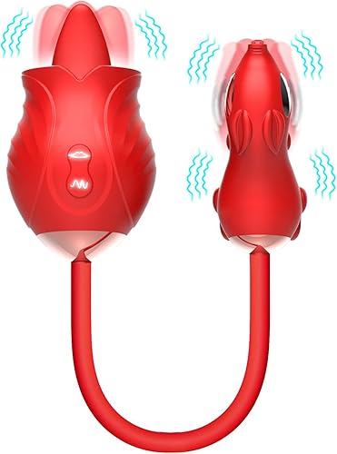 Rose Toys Vibrador para mujer, vibrador de punto G para lamer el clítoris, estimulador de clítoris con 10 modos de empuje y lamer, masajeador anal