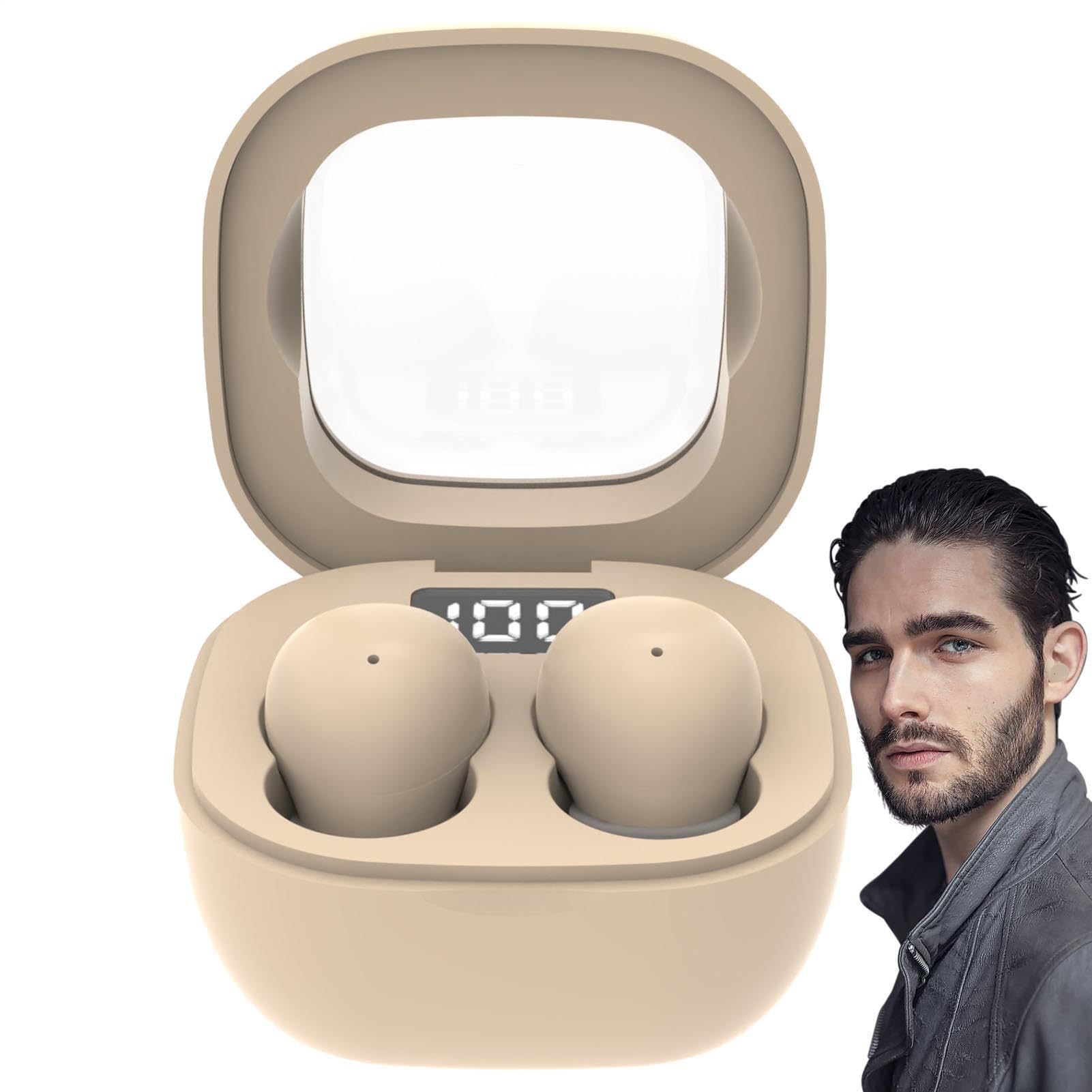 Auricolari stereo per dormire – Isolamento acustico wireless, dispositivo audio compatto, dispositivo acustico adatto all'orecchio, riduzione del rumore intelligente con supporto per custodia di