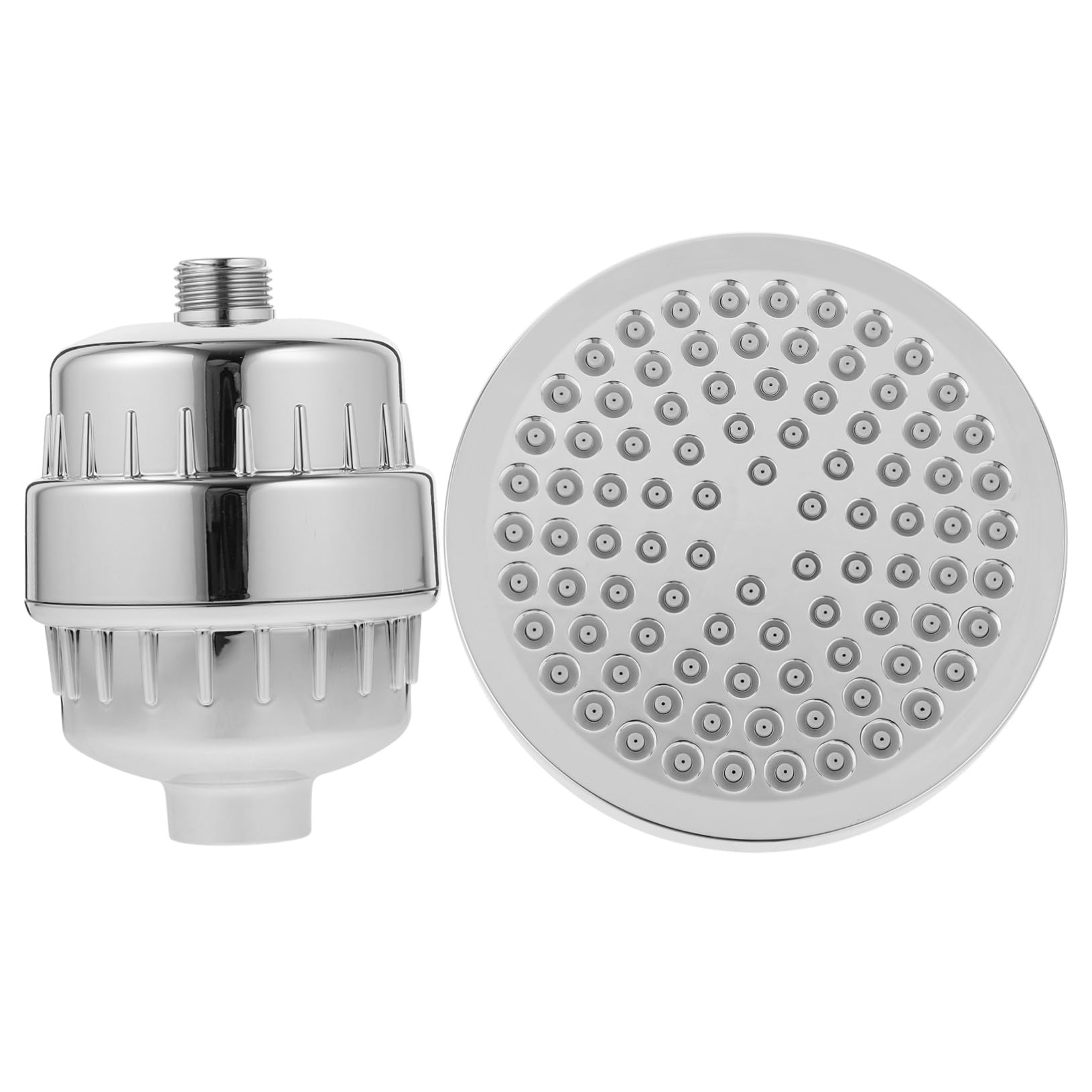 Healifty Pommeau de Bain Filtrant Anti-calcaire 15 Niveaux 6 Pouces en Plastique Abs Rotatif 360° pour Eau Dure Bain Réglable Puissant