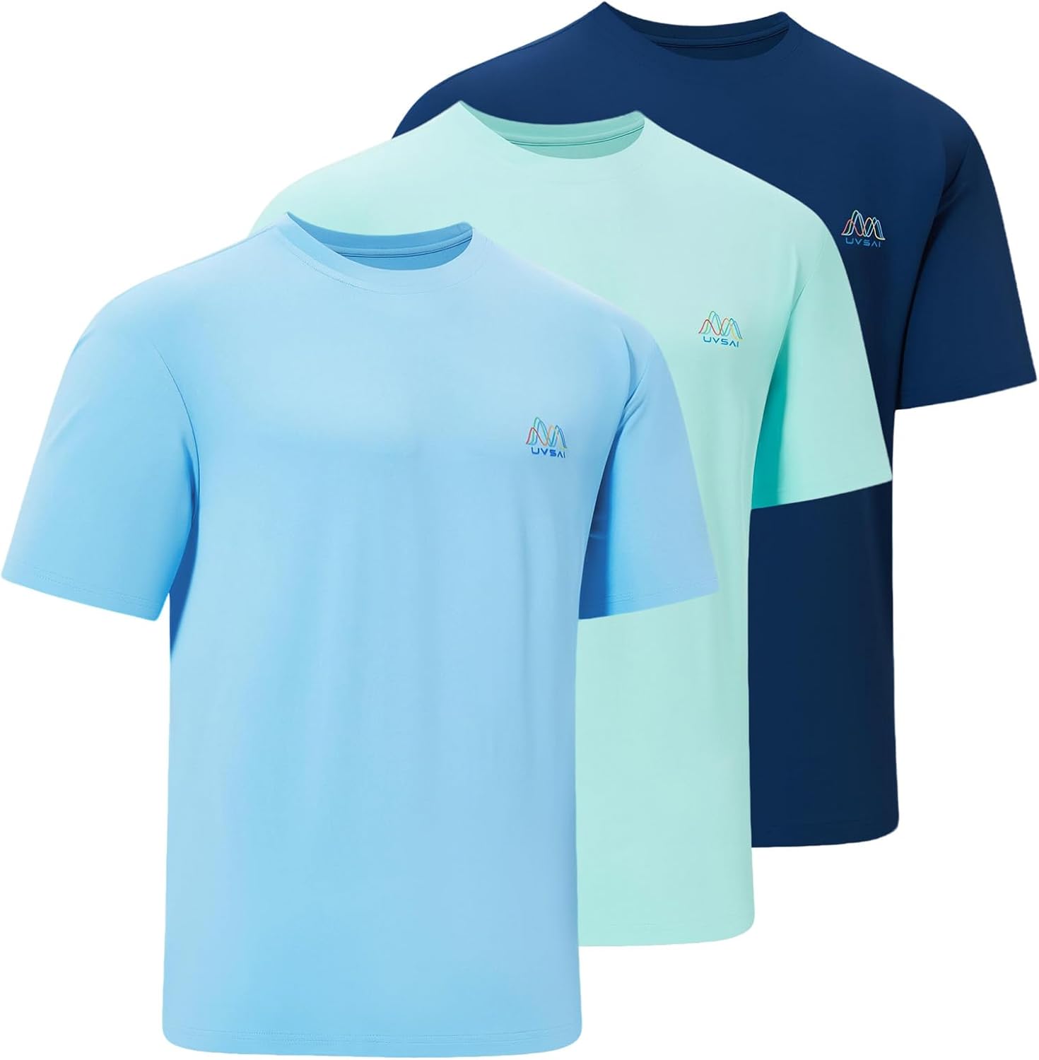 Men’s UPF 50+ Short Sleeve Shirt Permanent UV Sun Protection Performance Hiking Fishing T-Shirts