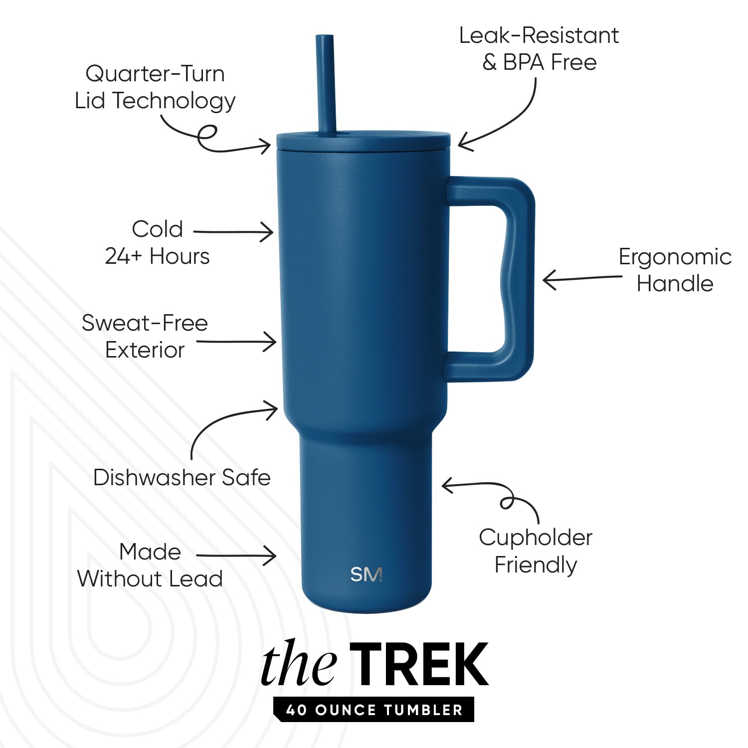Amazon.com: Simple Modern 40 oz Trek Tumbler with Handle and Straw