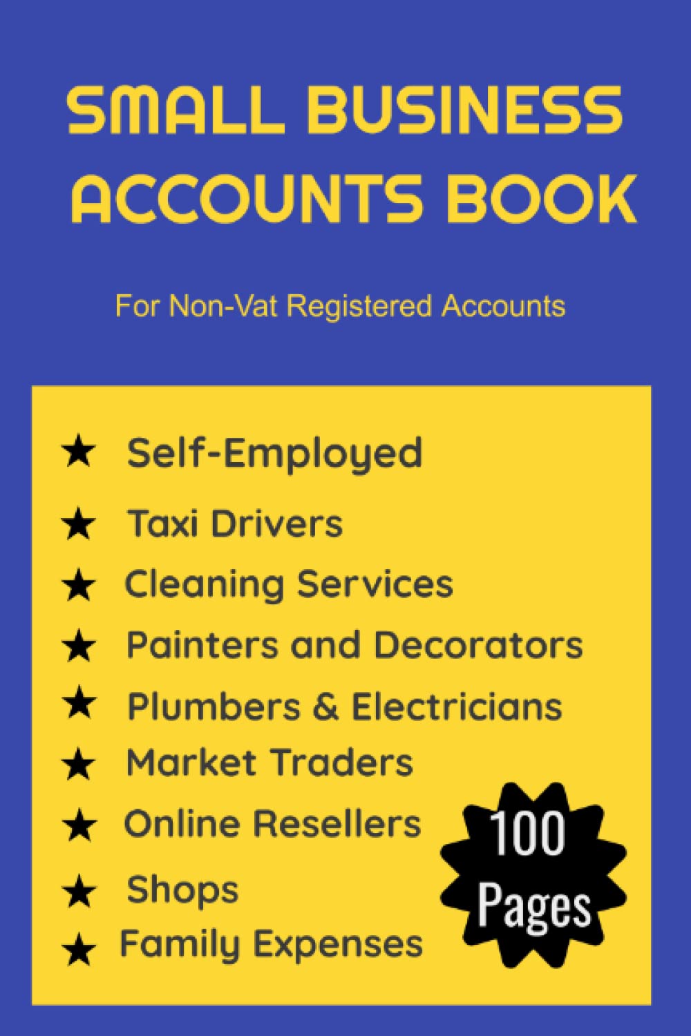 Simple accounts book tax finance accounting ledger small business C5 HMRC: 100 Page Self Employed Persons Income and Expenses Book