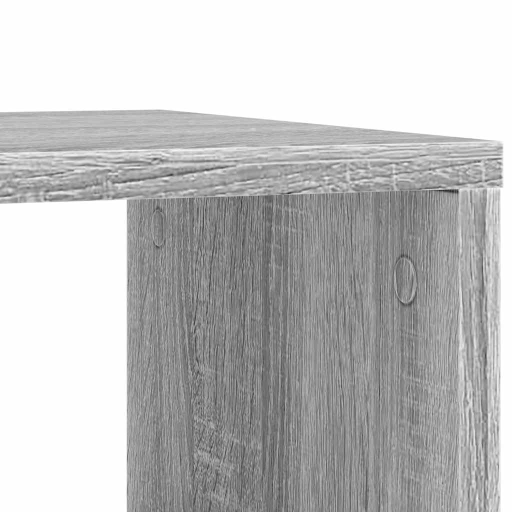 Beistelltisch mit Rollen Grau Sonoma Holzwerkstoff 50x30x55 cm Couchtisch mit Ablagefach für Wohnzimmer Schlafzimmer Flur Balkon, Sofatisch mit Stauraum und Bremsen, praktischer Ablagetisch