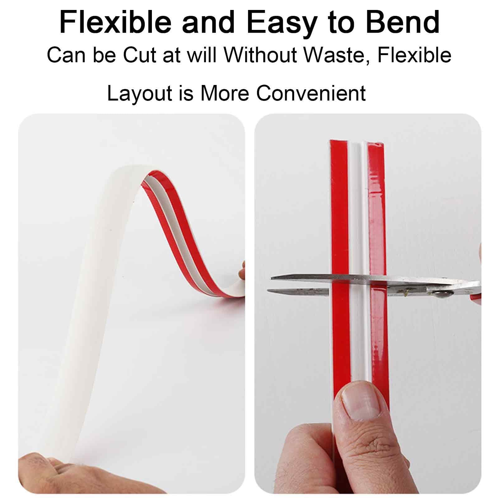 Pasacables Suelo Autoadhesivo, Canaleta Cables Suelo, Ideal para la Gestión de Cables de PVC y Evita Tropiezos, Ideal para Oficinas en Casa o Exteriores(White,3.3x0.9cm/1.3x0.4in)