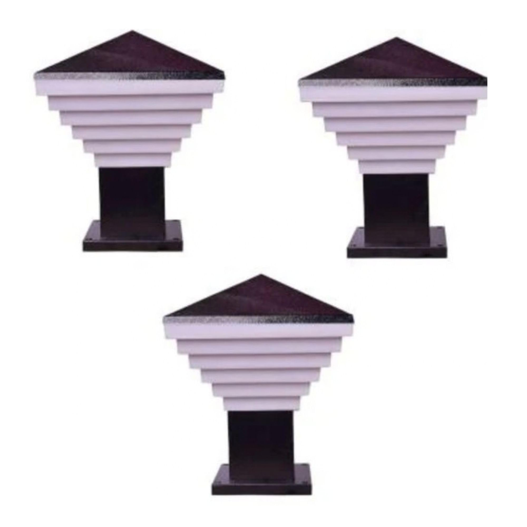 Modern Black Gate Lights - 2 Pack -17