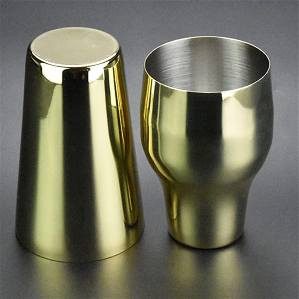 Cocktail Zubehör Set Cocktail-Shaker aus Edelstahl, zweiteilig, für Bar, Wein, Getränke, Mixer, Bar, Party, Barkeeper-Werkzeug Für Barzubehör Werkzeug(Gold)