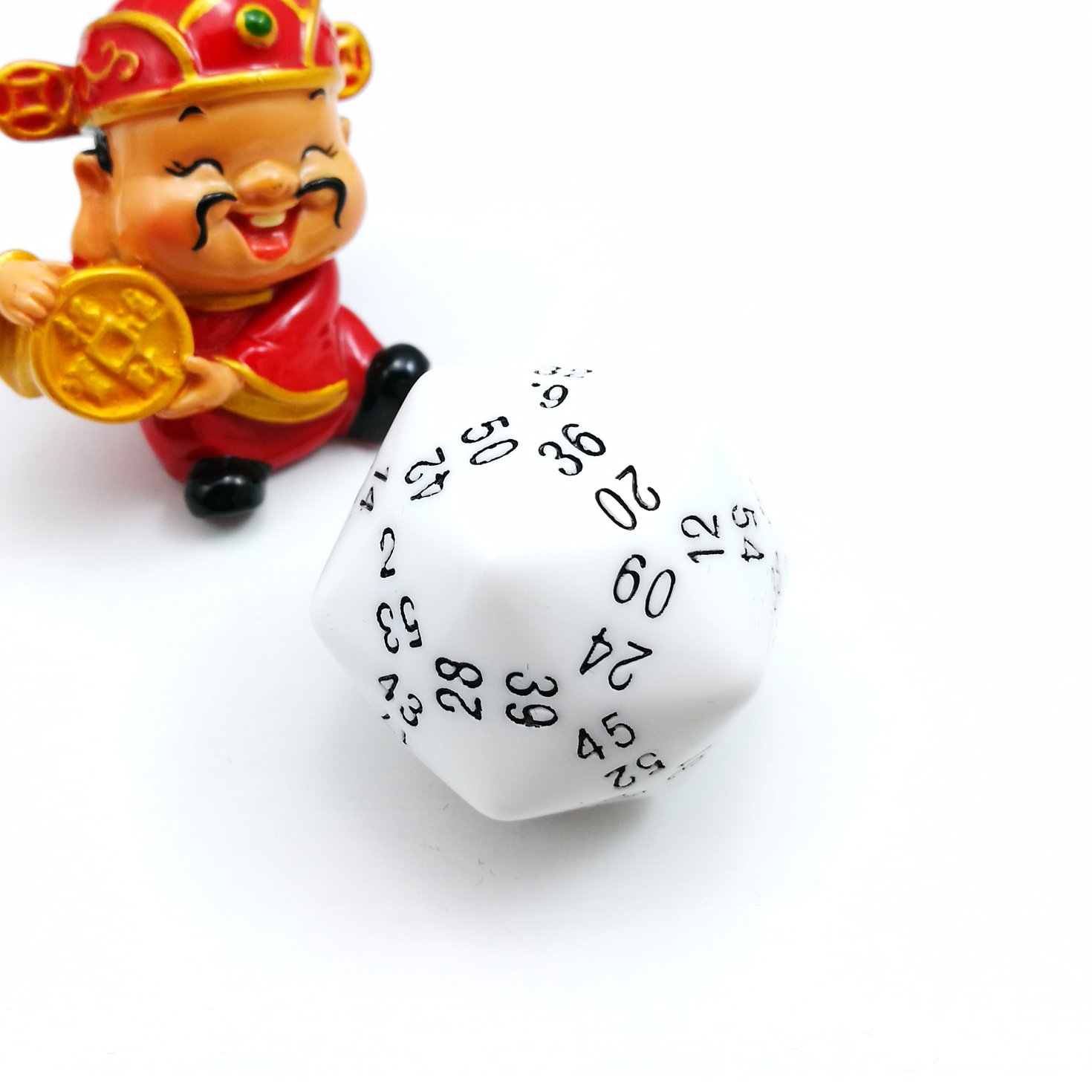 Bescon Sixty-Sided 60 Sides Dice, 60-Sided D60 35mm Large Gaming Dice - Opaque White Color โ image 1