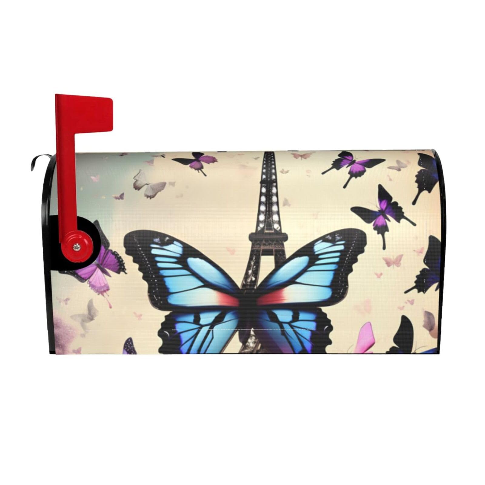 Romantic Paris Eiffel Print Mailbox Cover Wraps Post Letter Box Cover Decor For Outside Garden Yard Farmhouse Home