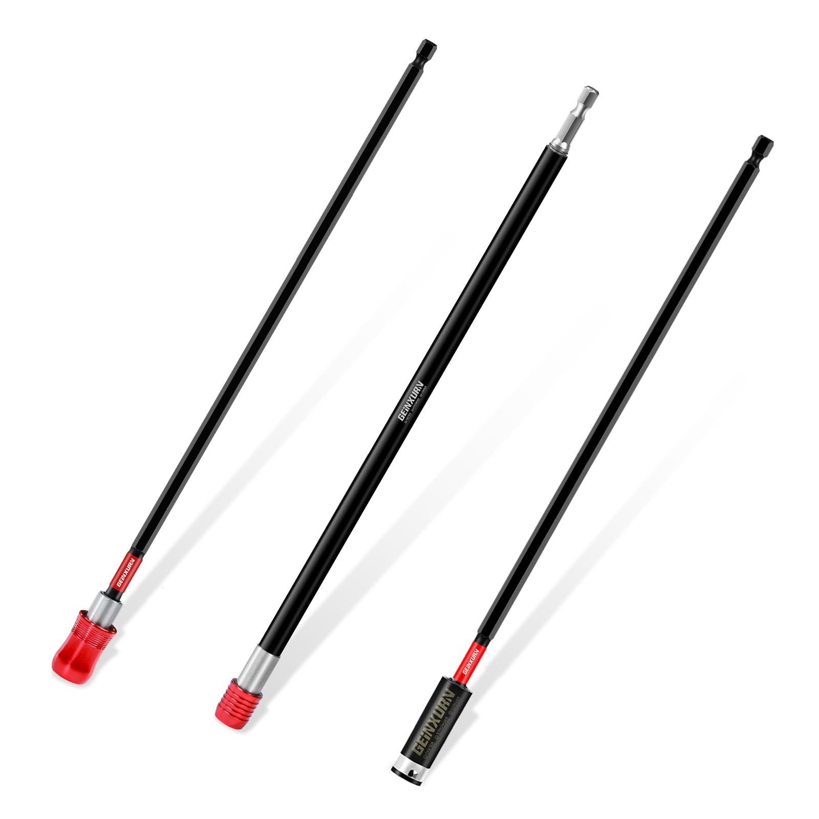 Geinxurn 3 PCS Muliti Torsion Impact Bit Holder, 12 Inches Extension Drill Bit Holder Hex Shank Quick-Change Locking Bit Holder