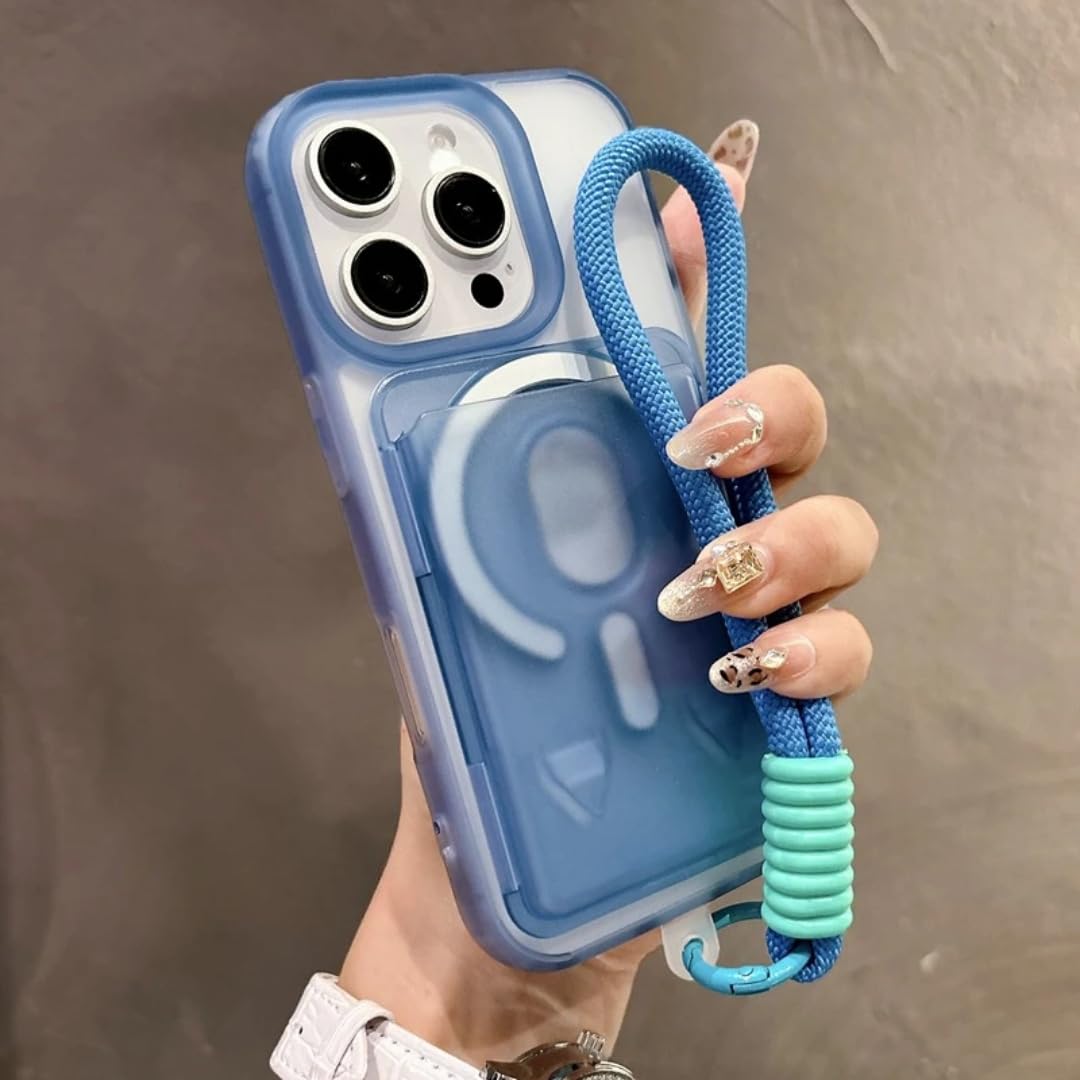 Coque portefeuille iPhone 14 avec dragonne de protection mate - 8