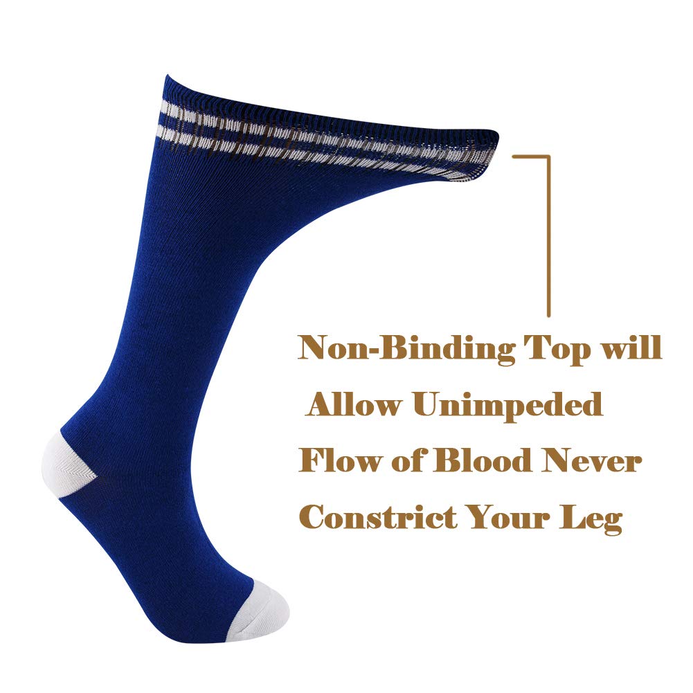 Knee High Socks for Kids, Cotton Soccer Socks for Boys, Girls, Toddlers……, 10 pares azul*5+negro*5, 10 Pairs 10-15 Years