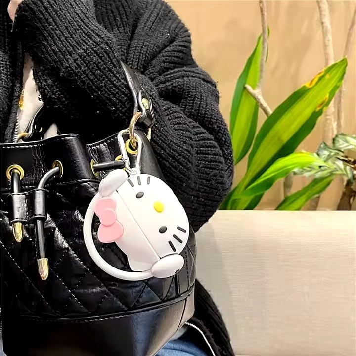 Image of Silicone Case Compatible for Apple Airpods 4 (2024) Cute Design for AirPods 4 with Active Noise Cancellation (ANC) with Keychain Hook Shockproof Protective Case (Cool Kitty)