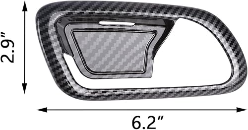 Miniatura 6 de Xotic Tech - Moldura decorativa para manija interior de puerta, patrón de fibra de carbono, compatible con Jeep Grand Cherokee 2011-2019