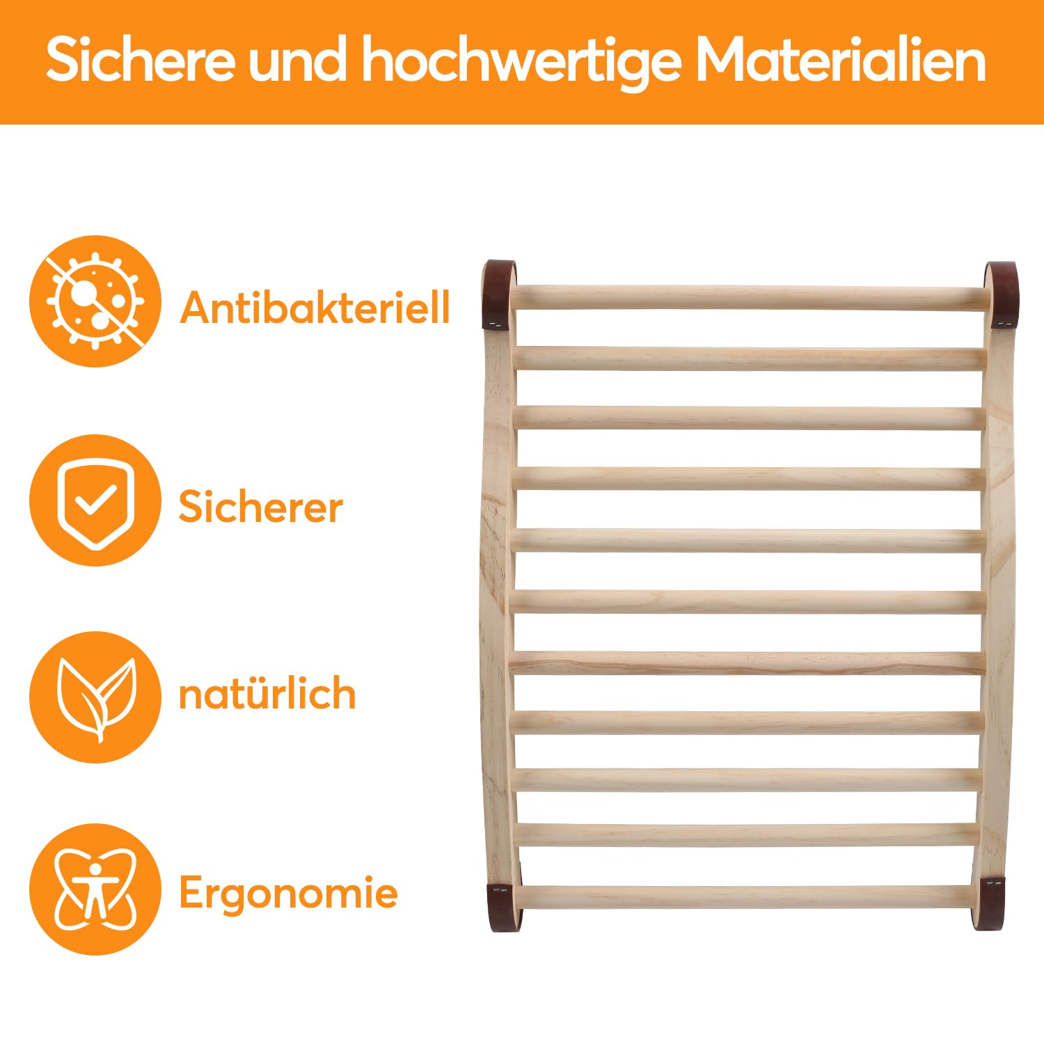 2 Stück Sauna Rückenlehne aus 100% Naturholz, Ergonomische Rückenstütze Rückenlehne mit Rutschfeste Polster, Holz Sauna Zubehör Infrarotkabine