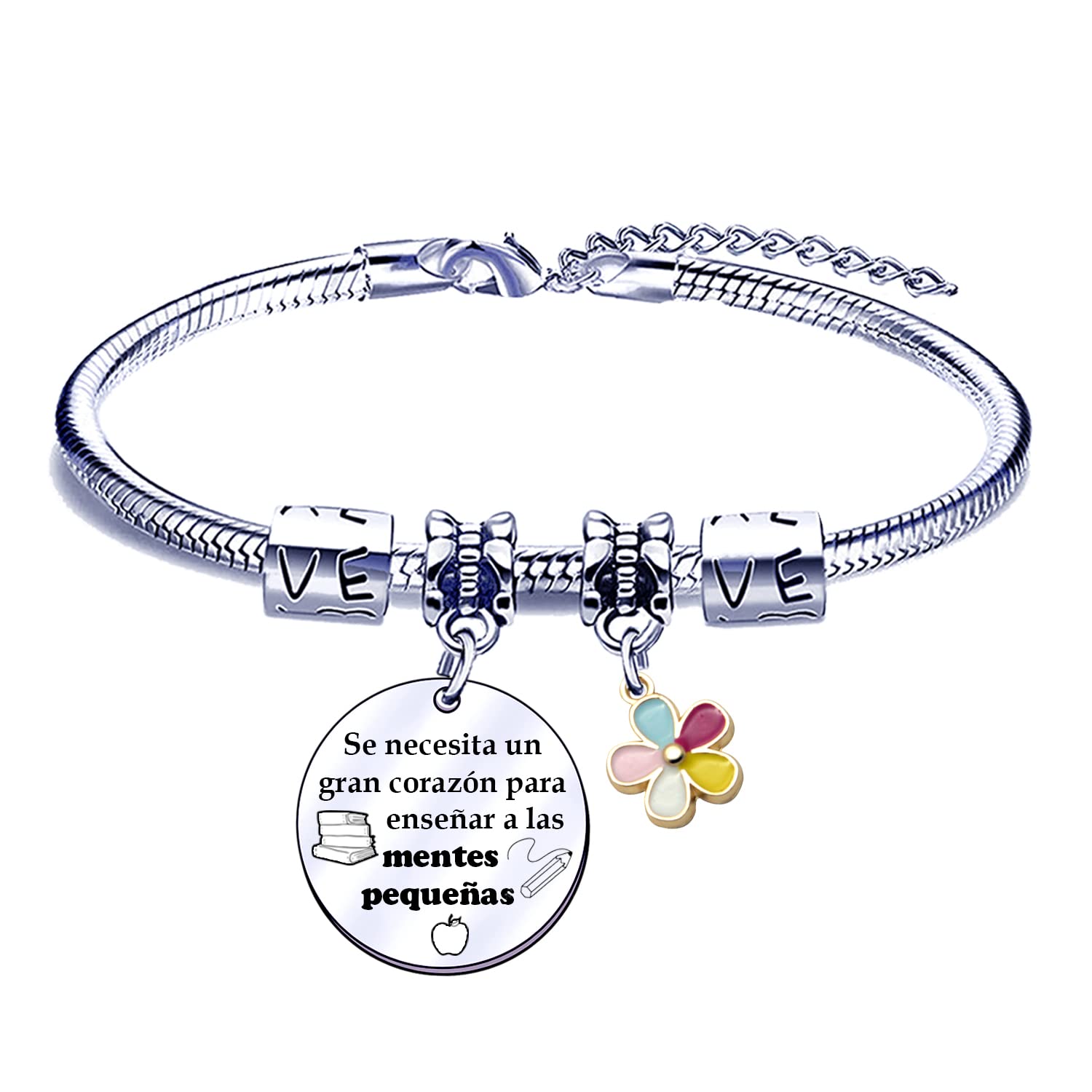 Pulsera Profesoras Regalos Originales para Profesoras Pulseras Maestro Regalo Grabado Pulsera Graduación Regalos Cumpleaños Regalo del dia del Maestro