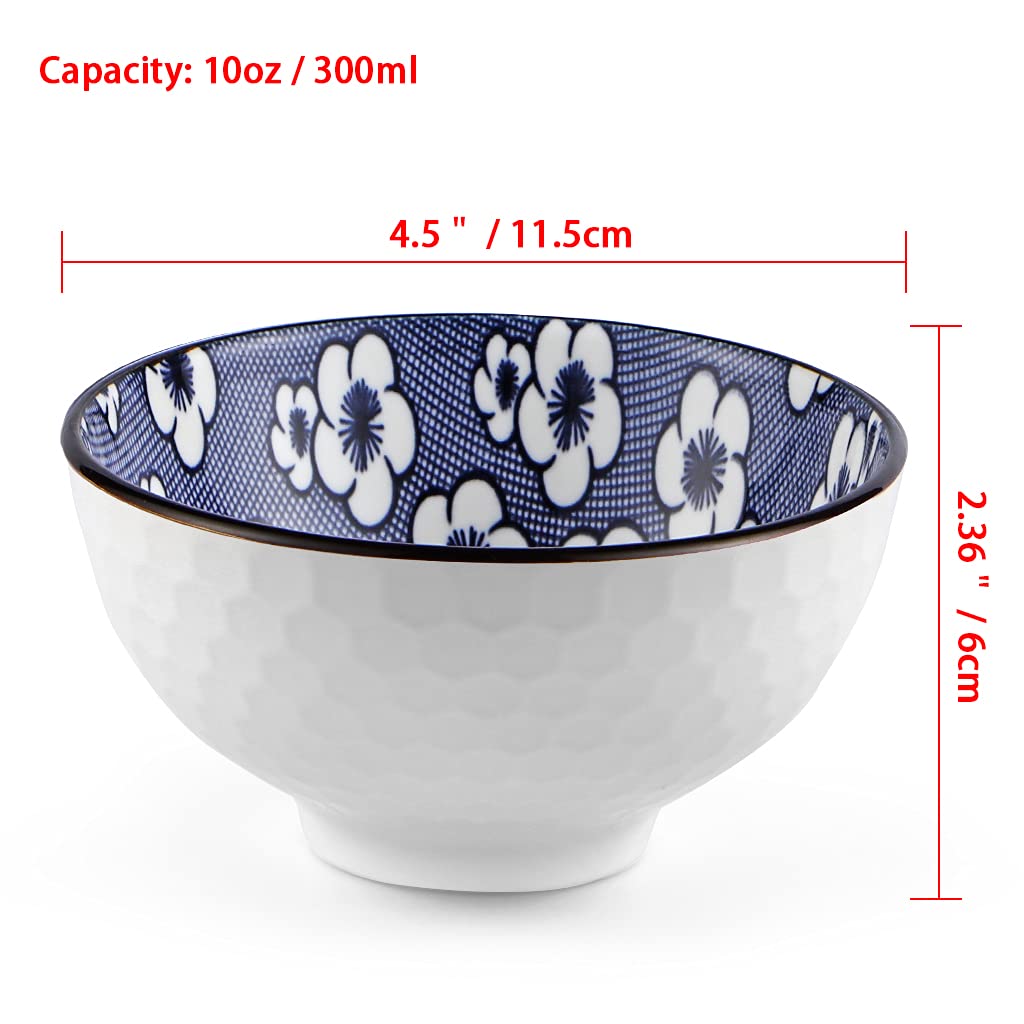 Skelang 6 Pcs Bol petit dejeuner porcelaine, bols cereales, bol soupe céramique, pour stocker des céréaless, de la soupe, du dessert, du riz
