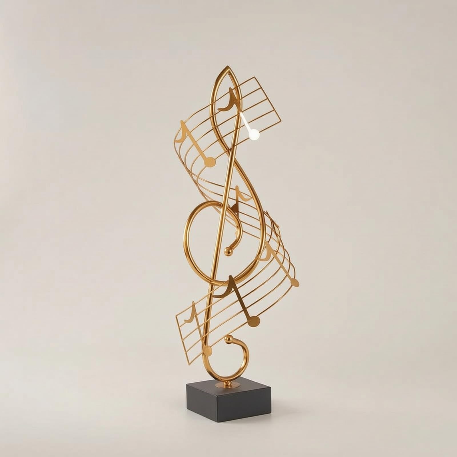 Scultura a Nota Musicale Dorato Scultura di Note Musicali Artistico Modello di Note Musicali con Base Stabile per nti Della Musica, Ufficio, Nota Musicale Media Dorata