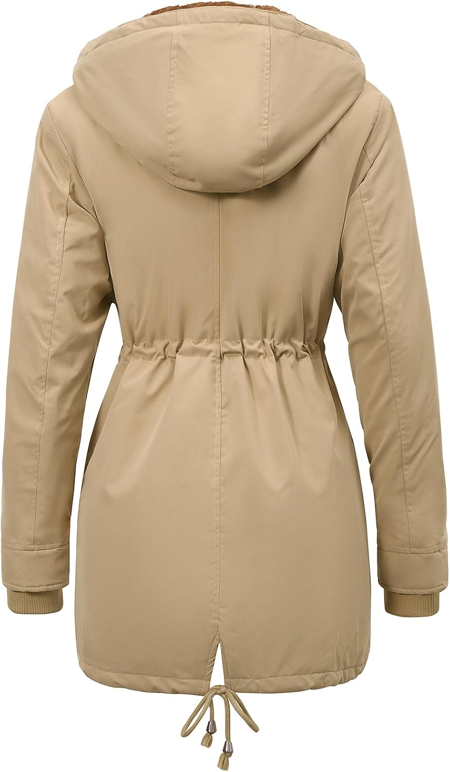 Women's Winter Fleece Thicken Coat Hooded Warm Jacket with Pockets